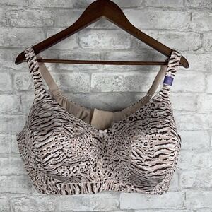 New Catherine's Intimates Bra Size 50C Animal Print Wireless Lined